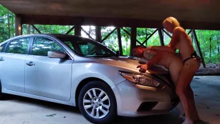 Girl Strapon Guy Homemade Amateur Pegging- Additional Parking In Rear- Strapon Pegging On Car!