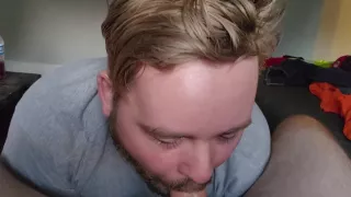 jerked off on his cock while giving a blowjob 