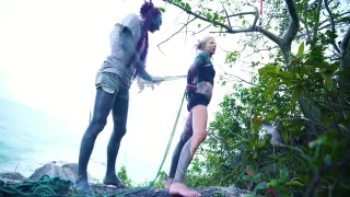 Alternative Tattoo Girl In Ropes Of Public Bondage, Kinbaku, Shibari, Rope Play, Goth, Alt, Punk - Lily Lu