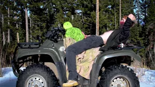 Biker Fucks Plush Toy While On Atv Four Wheeler In The Wilderness