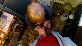 Pov I Went Out For A Smoke And Filled My Mouth With Cum In The Kitchen