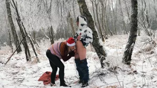 Christmas Sex In The Frozen Forest Cum In Mouth Public Amateurs