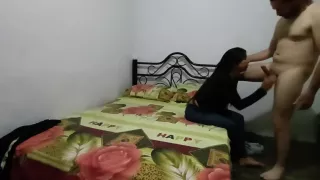 Espero A Mi Novio En Cama Para Chuparle La Verga