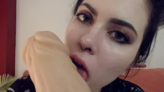 Stacy Moon - Is Sucking And Licking A Giant Dildo