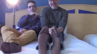 Latin Couple Show Off Big Meaty Feet In Sheer Sock