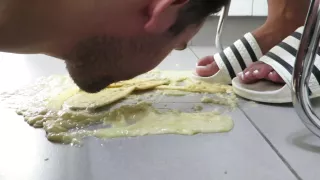 Enola Crushing A Banana With Adidas Adillete And Foot Feeding His Slave