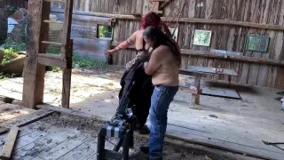 Tied Up And Fucked By Machine In Barn