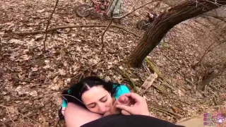 Cock Loving Brunette Gave A Blowjob To A Random Man And