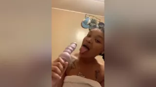 Petite Ebony Shows Small Tits