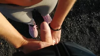 Handjob And Risky Nude In Public