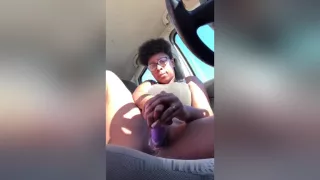 Thicc Ebony Teen Creamy Car Pussy Play