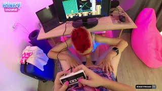 Cute Girl Sucks Dick While I Play