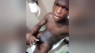 African Teen Boy Masturbates In School Washroom