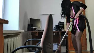 Cleaning With Bare Ass