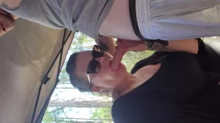 Outdoor Hardcore Blowjob Hiding From