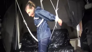 Get 2 Videos With Sandra Enjoying Bondage In Her Shiny Nylon Rainwear From Our 2016 Archive
