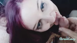 Sucks In The Car In Front Of The Store. She Wants A New Dress. 6 Min