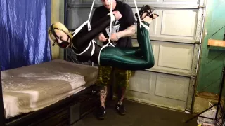 Suspension Bondage In Green