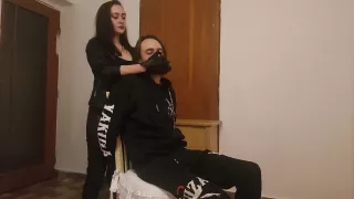 Leather Gloves Handgag - Playful Hand Over Mouth - Bondage