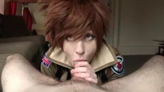 Tracer Blowjob Oral Creampie Video