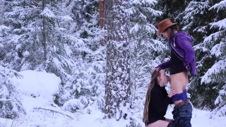 Sex In The Winter Forest While The Snow Is Falling