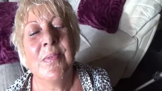 Lovely British Mature Takes A Huge Torrent Of Spunk All Over Her Face In Her Own Living Room For Much Needed Extra Cash 8 Min