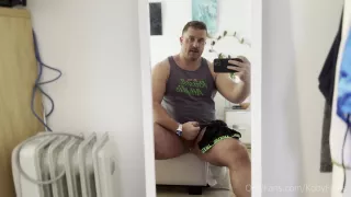 Hairy Muscle Bear Koby Falks Flogs His Thick Uncut Cock And Unloads Onto A Pair Of Bonds Briefs