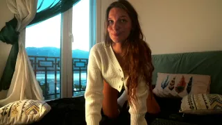 Special. A Beautiful Girl Gently Caresses A Beautiful Natural