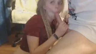 The Girl Spreads Her Legs On A Chair And Jerks Off Her Pussy