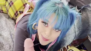 Eddie Danger - Fucks Blue Haired Little And She Licks Up Cum