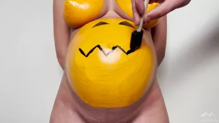 Pregnant Belly Painting - Happy Halloween! Greydesire69