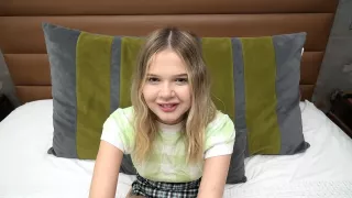 This POV casting video stars an 85 lb blonde teen amateur