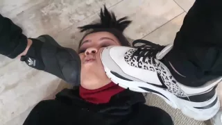 Lovely Brunette Is Showing Her Feet In Front Of The Camera