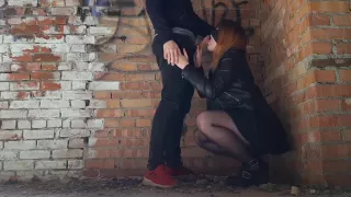 A Student In Pantyhose Stretched The Guys Ass On Abandoned