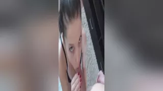 Cutest Girl Gives Her First Blowjob