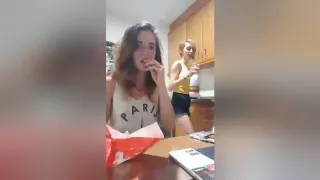 Twerking Blonde Girl In The Kitchen