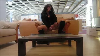 German Amateur Teen masturbates public in store Devote-Schlampe