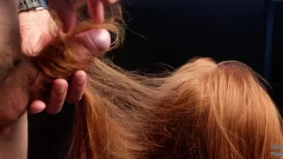 Hairjob While Redhead Playing Video Game