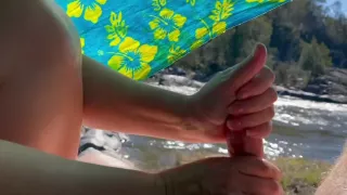 Exhibitionist Outdoor Public Handjob Walk Then Fuck