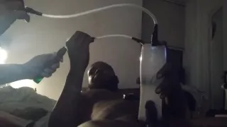 Getting Spun Using His New Smoke Chamber