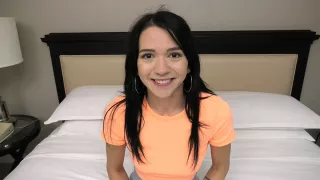 Long legged coed sucks cock