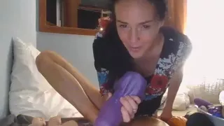 Stacked Brunette Goes Solo Toy