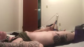 Young Slut On A Leash Plays With Her Toys