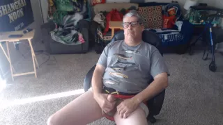 Pull Up Santa Boxer Shorts And Behand Masturbate With Pre-cum Have A Big Orgasm Cum In Toy