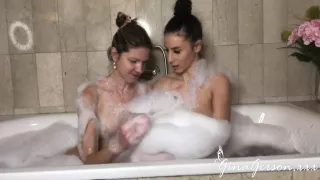 Lesbian Bubbles Fuck To The Bath - Nelly Kent And Gina Gerson