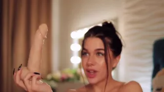 Vanessa Hessler In Smiling Brunette Sucks And Masturbates With Sex Toys