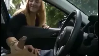 Dick Massage In The Car