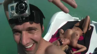 Hot Blonde Big Sexy Tits Threesome Sex On Pedal Boat
