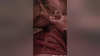 trying to watch television  and he cums on my mouth