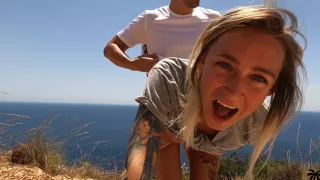 Holiday Public Sex on Spanish Coast with Eye Cumshot - Polish Amateur Couple